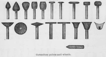 Corundum points and wheels Corundum points and wheels